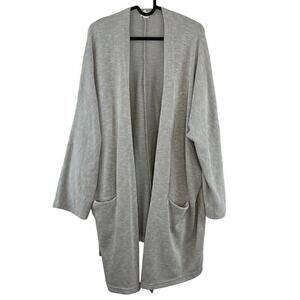 Donni by Anthropologie Ribbed Open Front Lounge Casual Cardigan One Size